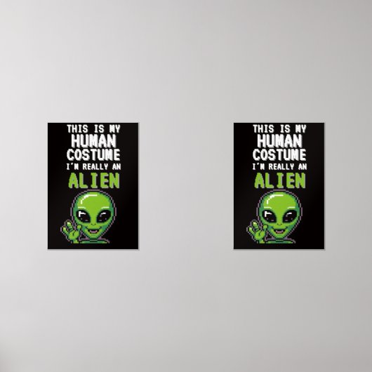 人間の衣装エイリアン – 編集可能な文字プリントセット (正面)