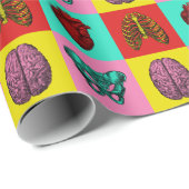 人間の解剖学のポップアートの包装紙 ラッピングペーパー (ロールコーナー)