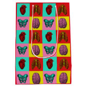 人間の解剖学のポップアート ミディアムペーパーバッグ (裏面)