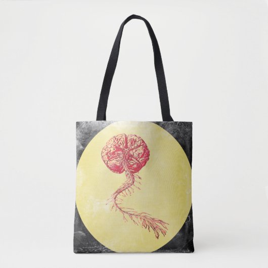 人間の解剖学のヴィンテージのポップアートの頭脳及び脊柱 トートバッグ (正面)