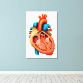 人間の解剖学ハート、断面 キャンバスプリント (インサイチュ (ウッドフロア))