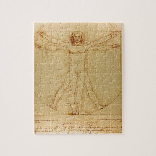 人間の解剖学、レオナルド・ダ・ヴィンチ著Vitruvianの人 ジグソーパズル (縦)