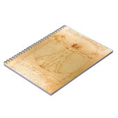 人間の解剖学、レオナルド・ダ・ヴィンチ著Vitruvianの人 ノートブック (左側)