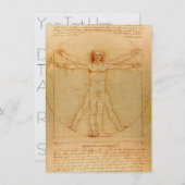 人間の解剖学、レオナルド・ダ・ヴィンチ著Vitruvianの人 招待状 (正面/裏面)