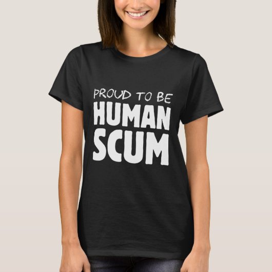 人間の詐欺である – 人間のおもしろい詐欺アンチトランプ Tシャツ (正面)