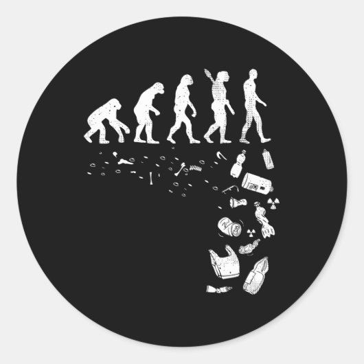 人間の進化カッコいい汚染の地球の日の恋人Gif ラウンドシール (正面)