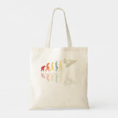 人間の進化ジェットスキーサーフィン使用レトロヴィンテージ トートバッグ (裏面)