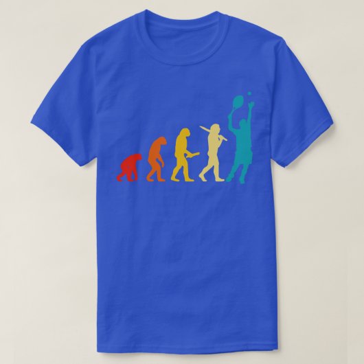 人間の進化テニス Tシャツ (デザイン正面)