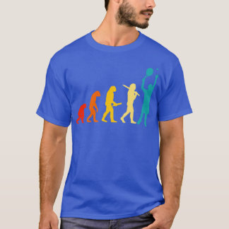 人間の進化テニス Tシャツ