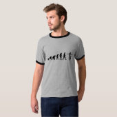 人間の進化: 山Unicycling (市) Tシャツ (正面フル)