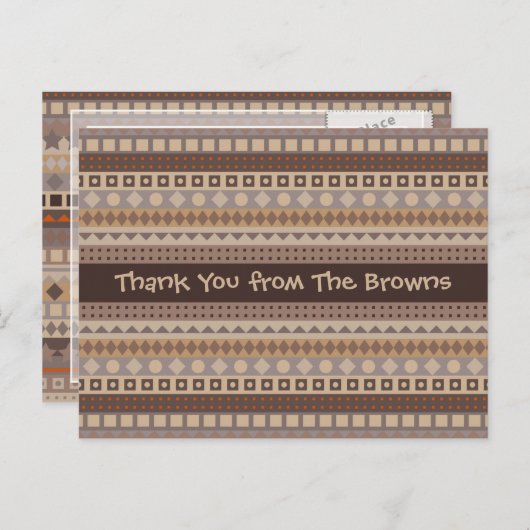 人間の部族アステカのストライプ紋章 ポストカード (正面/裏面)