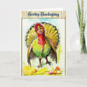 人間の頭の感謝状カードを持つヴィンテージ シーズンカード (正面)