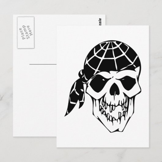 人間の頭蓋骨 ポストカード (正面/裏面)