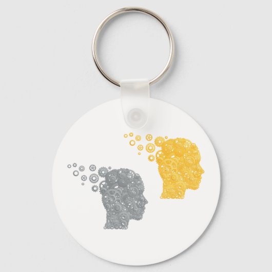 人間の頭部ギア キーホルダー (正面)