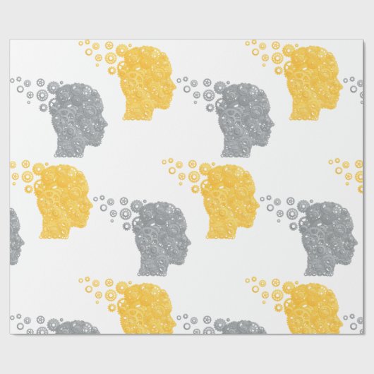 人間の頭部ギア ラッピングペーパー (フラット)