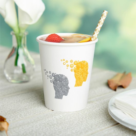 人間の頭部ギア 紙コップ