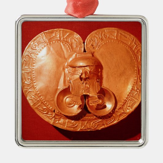 人間の顔と胸 メタルオーナメント (正面)