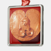 人間の顔と胸 メタルオーナメント (左)