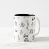 人間の骨格パターンのマグカップ ツートーンマグカップ (正面右)