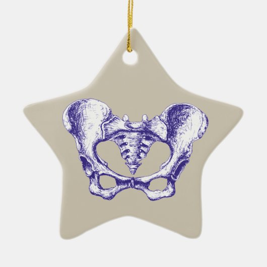 人間の骨盤の骨 セラミックオーナメント (正面)
