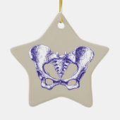 人間の骨盤の骨 セラミックオーナメント (裏面)