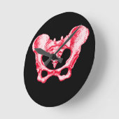 人間の骨盤の骨 ラウンド壁時計 (傾斜)