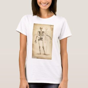 人間の骨組のヴィンテージのイラストレーション Tシャツ