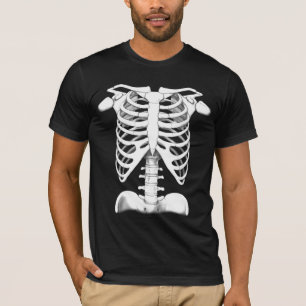 人間の骨組前部および背部 Tシャツ