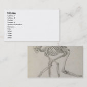 人間の骨組: 身をかがめる姿勢の側面眺め、 名刺 (正面/裏面)