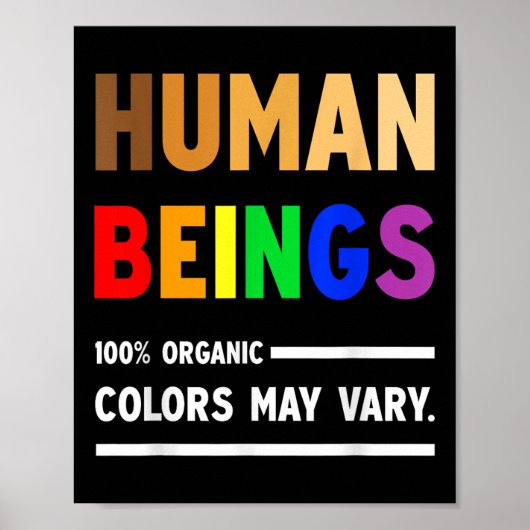 人間の100%の色はオーガニックLgbtによって異なる場合がある ポスター (正面)