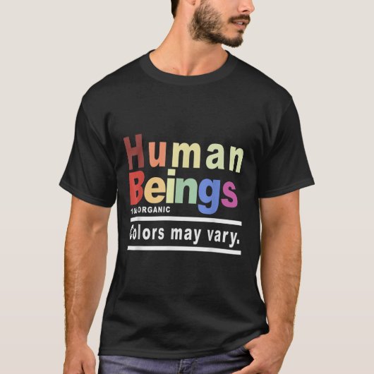 人間の100%の色はオーガニックLgbtによって異なる場合がある Tシャツ (正面)