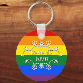 人間のLGBTQプライド月 キーホルダー (裏面)