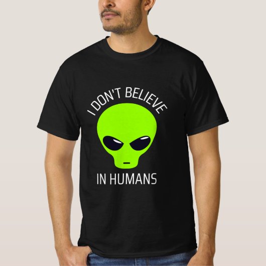 人間のT信じシャツは使わない Tシャツ (正面)