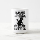 人間はオプション、猫は必需品 ダークユーモア コーヒーマグカップ (中央)