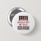 人間は人身売買で売らストップれてはいけない 缶バッジ (正面&裏面)