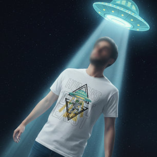 人間は存在しないおもしろいギークUfoエイリアングラフィック Tシャツ