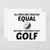 人間は平等に創造されたが、最高のゴルファーはゴルフをする ポストカード (正面/裏面)