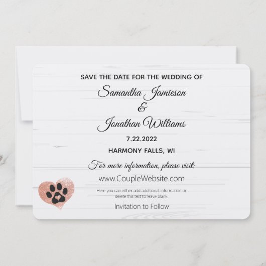 人間は近頃既婚犬を飼ってい違うる 招待状 (裏面)