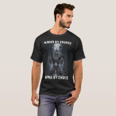 人間は選択によって偶然のアルファ Tシャツ (正面フル)