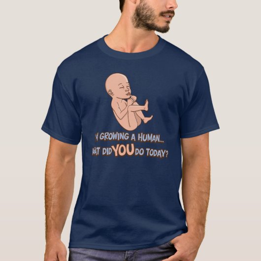 人間を育てる妊婦のこと Tシャツ (正面)