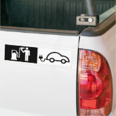 人間アイコンHarikariのガソリンスタンド電気緑車 バンパーステッカー (トラック上)