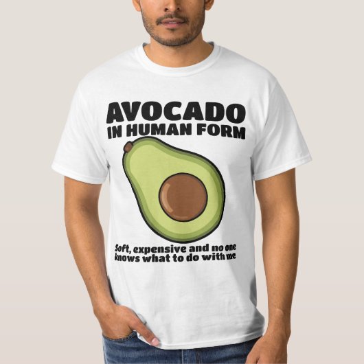 人間アボカドTシャツデザイン Tシャツ (正面)