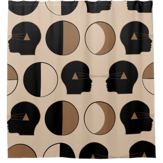 人間エネルギーとのシームレスパターンデザイン シャワーカーテン (正面)