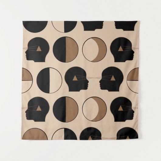 人間エネルギーとのシームレスパターンデザイン タペストリー (正面)