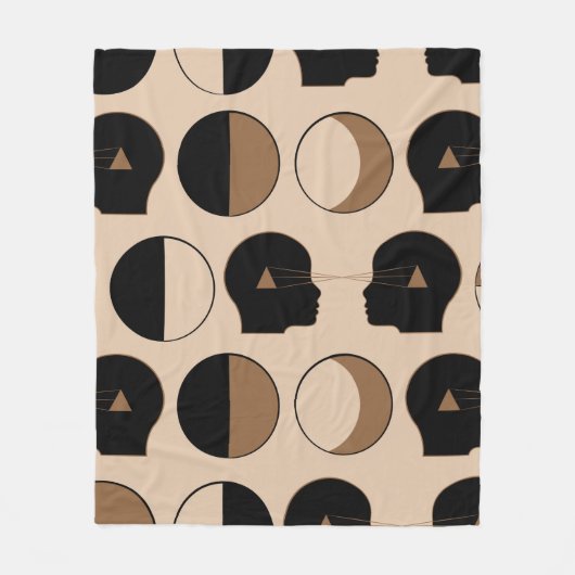 人間エネルギーとのシームレスパターンデザイン フリースブランケット (正面)