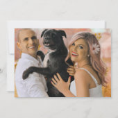 人間カスタムが結婚するペットの写真の結婚 セーブザデート (裏面)