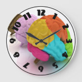 人間カラフルの頭脳時計 ラージ壁時計 (正面)
