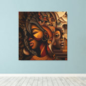 人間カラフル油彩画 キャンバスプリント (インサイチュ (ウッドフロア))