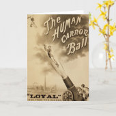 人間キャノンボールヴィンテージサーカスのポスター カード (黄色い花)