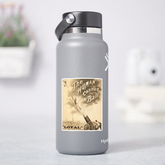 人間キャノンボールヴィンテージサーカスのポスター シール (HydroFlask)